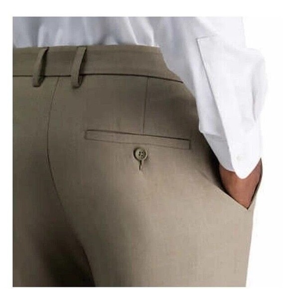 Kenneth Cole Mens 34x30 Pants Chino Slacks Tan Performance Dress Slim Fit New - Picture 4 of 9